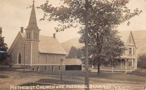 Stamford Vermont Methodist Church and Parsonage Real Photo Postcard AA74727