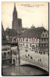 Old Postcard Strasbourg The Raven Bridge and Cathedral