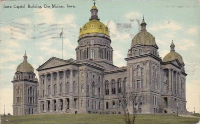 Iowa Des Moines State Capitol Buildings 1910 Curteich