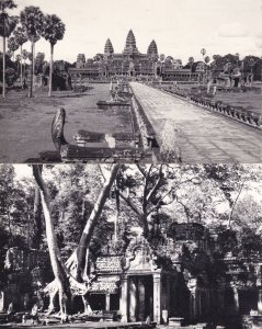 Second Gopura Preah Khan Angkor Thom Siemreap Antique Cambodia 2x RPC Postcard