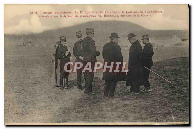 Old Postcard Jet Aviation Lebaudy airship owner and the officers of the Commi...