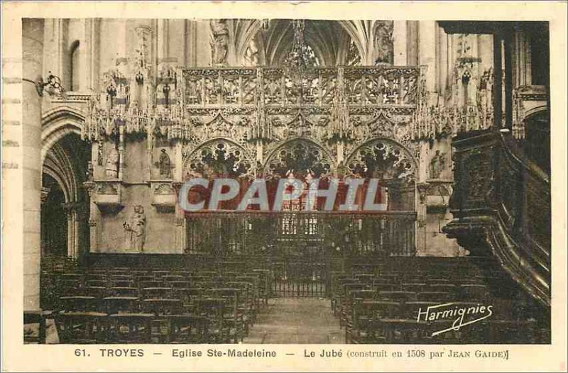 Old Postcard Troyes Eglise Ste Madeleine The Jube