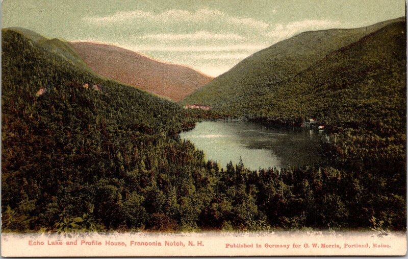 Echo Lake Franconia Notch White Mountains New Hampshire UDB Cancel WOB Postcard 