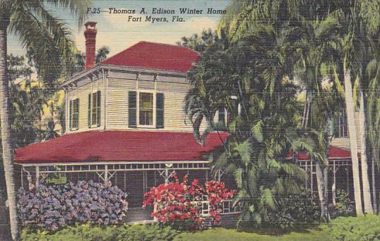 Thomas A Edison Winter Home Fort Myers Florida Curteich