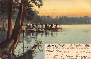 Corry Pennsylvania Columbus Park Boat Landing Antique Postcard K81036