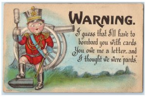 Little Boy Cannon Warning I Guess That I'll Have Bombard You With Cards Postcard