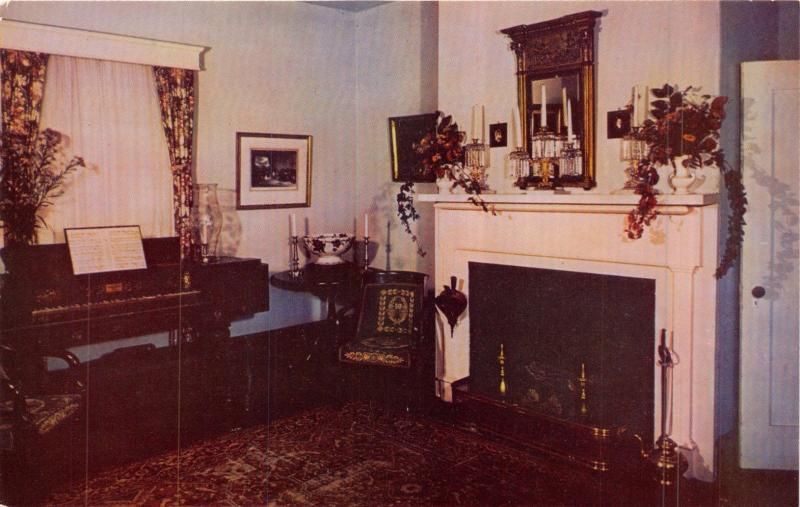 CHARLOTESVILLE VA~ASH LAWN-JAMES MONROE HOME-DRAWING ROOM-HERBERT LANKS POSTCARD