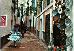 VINTAGE CONTINENTAL SIZE POSTCARD WALKWAY SEVILLE SPAIN 1979