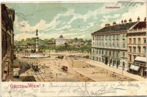 PC AUSTRIA, WIEN, PRATERSTERN, Vintage LITHO Postcard (b30369)