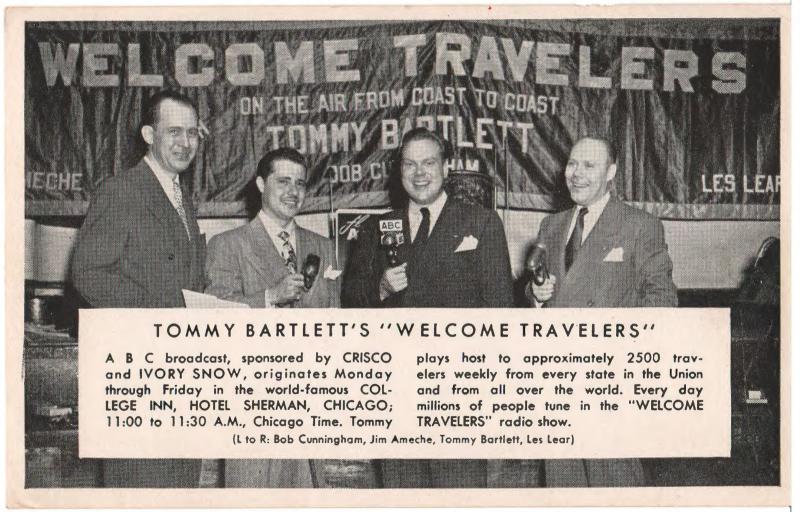 TOMMY BARTLETTs WELCOME TRAVELERS RADIO SHOW 1948 CHICAGO ILLINOIS POSTCARD (4)