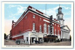 New Bedford Massachusetts Postcard Olympia Theatre Exterior View Building c1920