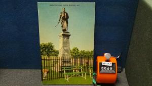 STD Vintage Statue of Simon Bolivar Neuhart Park Bolivar Missouri Unposted Linen