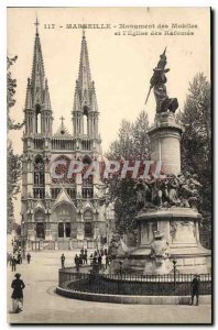 Old Postcard Marseille Monument Mobile and the Church of Reforms