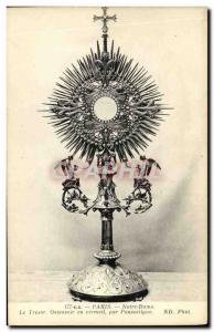 Old Postcard Notre Dame Paris Le Tresor monstrance gilt by Pousseilgue