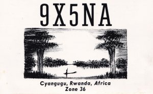 Cyangugu Rwanda Africa QSL 1970s Amateur Radio Card