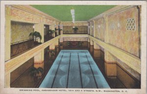 Postcard Swimming Pool Ambassador Hotel Washington DC