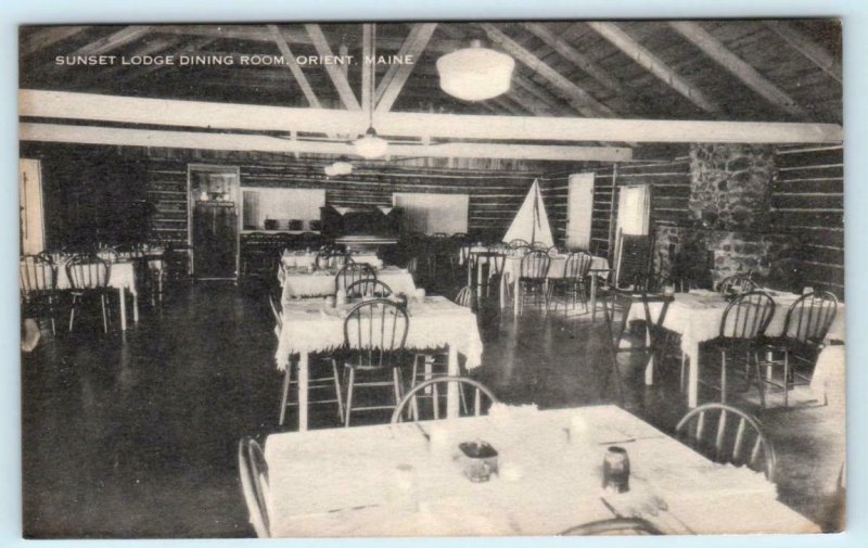 ORIENT, Maine ME Dining Room SUNSET LODGE Interior ca 1940s Roadside