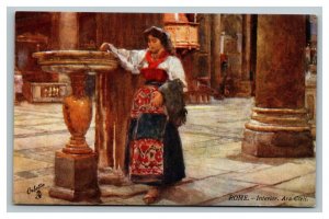 Vintage 1910's Tuck's Postcard The Holy Land Interior Ara Coeli Rome Italy