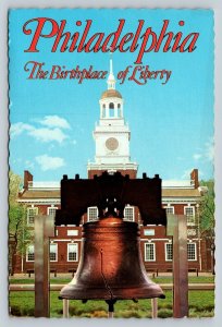 c1976 Independence Hall & Liberty Bell Philadelphia PA 4x6 VINTAGE Postcard 1615