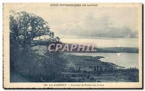 Old Postcard Lac d & # 39Annecy Sunset Lake