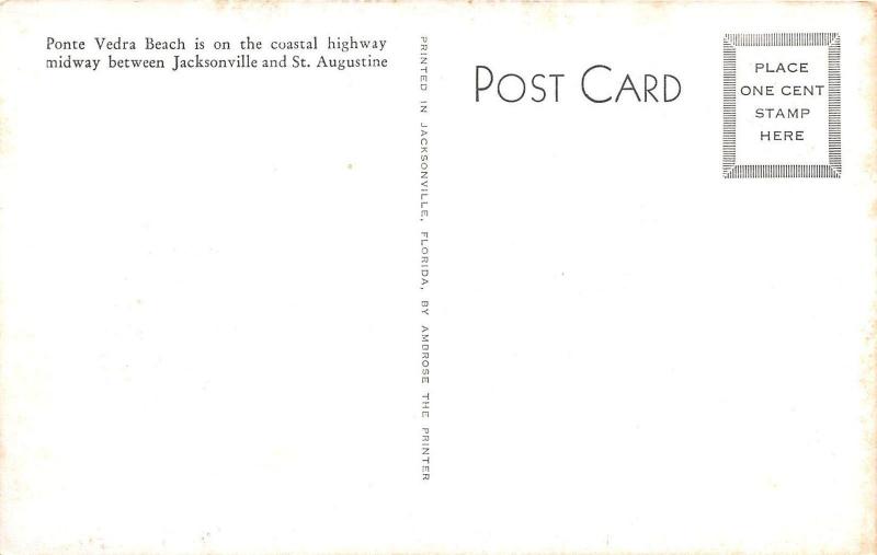 B2/ Ponte Vedra Beach Florida Fl Postcard Sandpiper Cottage c1940s