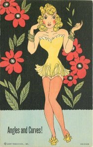 Sexy Woman Lingerie 1940s Teich linen Postcard 21-10030