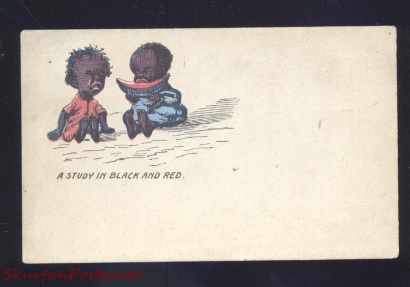 BLACK AMERICANA NEGRO CHILDREN EATING WATERMELON ANTIQUE 