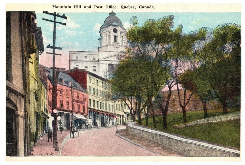 Mountain Hill and Post Office, Quebec, Canada Valentine - Black C0. c11