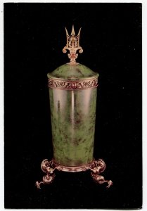 Peter Carl Faberge, Coupe. Nephrite, silver gilt, rubies, sapphires