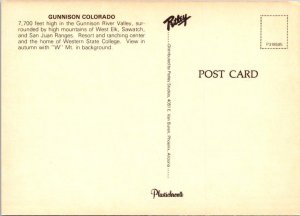 2~4X6 Postcards Gunnison, CO Colorado  BIRD'S EYE VIEW~W MOUNTAIN & BLACK CANYON