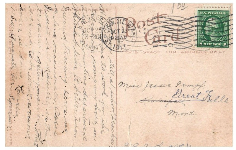 No. 1854 Eighth and Adams St. Spokane, Washington Mitchell Postcard. Posted 1913