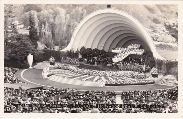 California Easter Sunrise Services At Hollywood Bowl Real Photo