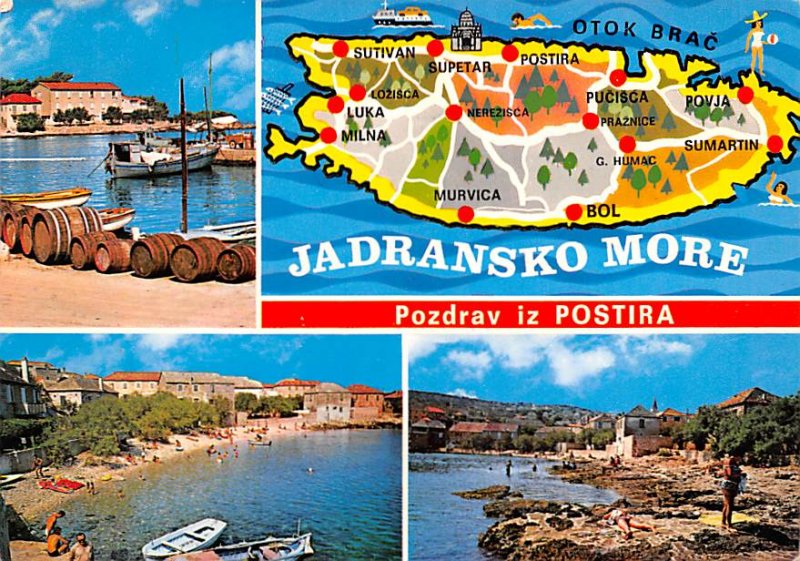 Jugoslavia Old Vintage Antique Post Card Jadransko More Pozdrav iz Postira Po...