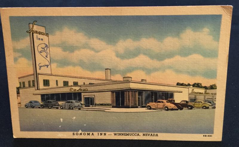 Postcard Linen Used Sonoma Inn Winnemucca NV LB