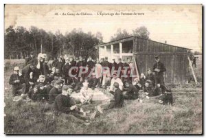 Old Postcard Army at Camp Chalons L Peeling Potatoes