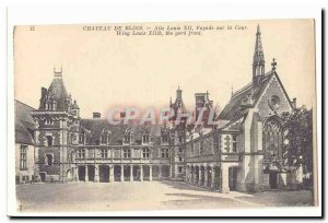 Chateau de Blois Old Postcard Louis XII wing Facade of the courtyard