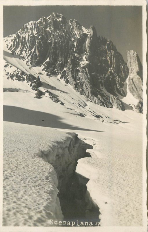 Mountaineering Austria Scesaplana crevasse photo postcard