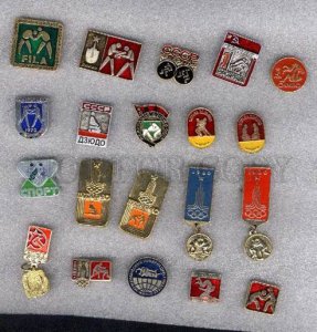 000156 WRESTLING set 20 russian different pins #156