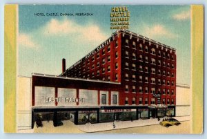 c1969 Hotel Castle Garage Exterior Building Omaha Nebraska NE Vintage Postcard