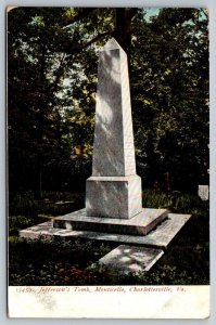 Thomas Jefferson Tomb  Monticello  Monticello Virginia  Postcard  c1907