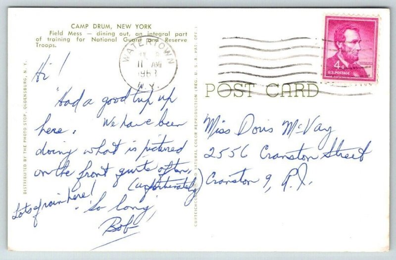 1968  10th Mountain Division  Fort Drum  US Army   Postcard