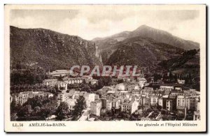 Old Postcard Amelie les Bains General view and the military hospital