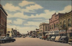 Kalispell Montana MT McIntosh Music House Street Scene Vintage Linen Postcard