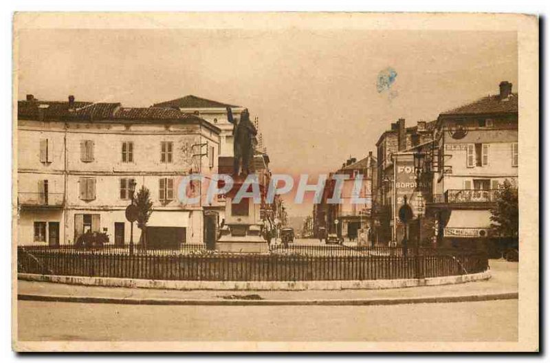 Old Postcard Agen Place Jasmin and Boulevard of the Republic