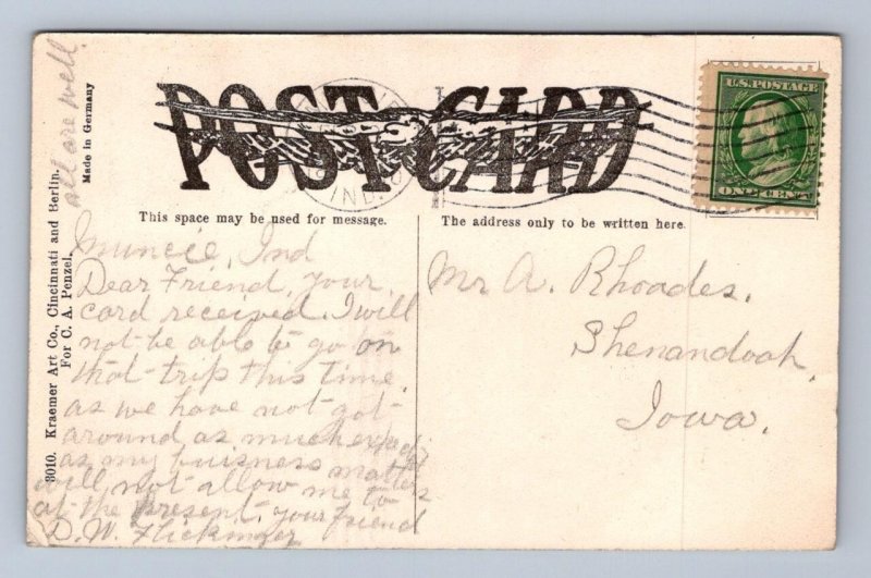 WHITTIER NORMAL SCHOOL MUNCIE INDIANA POSTCARD 1910