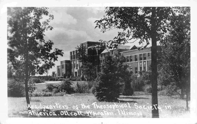 Theosophical Society America Headquarters Wheaton Illinois Real Photo postcard