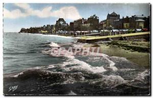 Old Postcard St. Aubin on sea Beach and villas