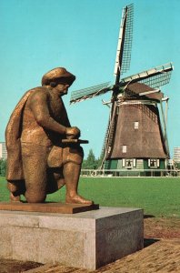 Postcard The Riekermolen Octagonal Poldermill Amsterdam Holland