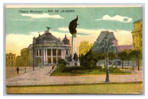 Theatro Municipal Rio De Janeiro Brazil UNP DB Postcard L17