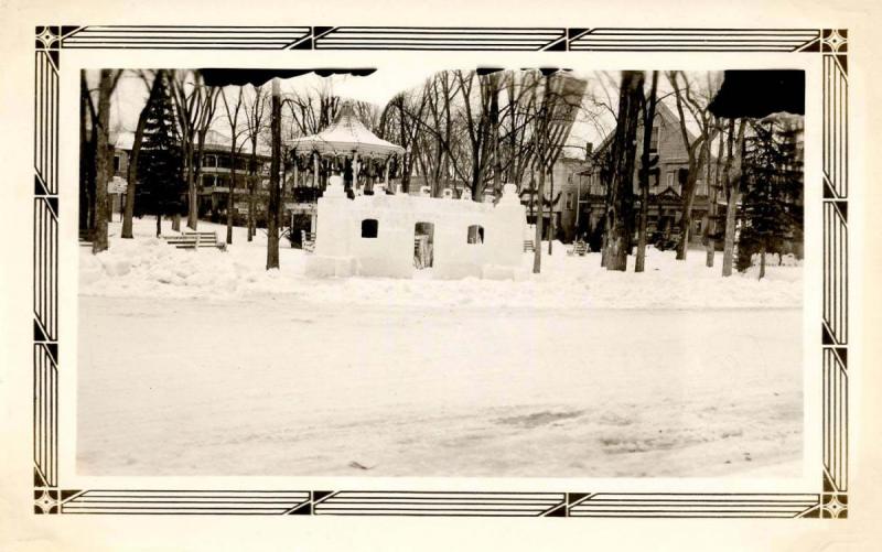 NH - Whitefield. Winter Carnival. Ice Structure on the Common, 1933